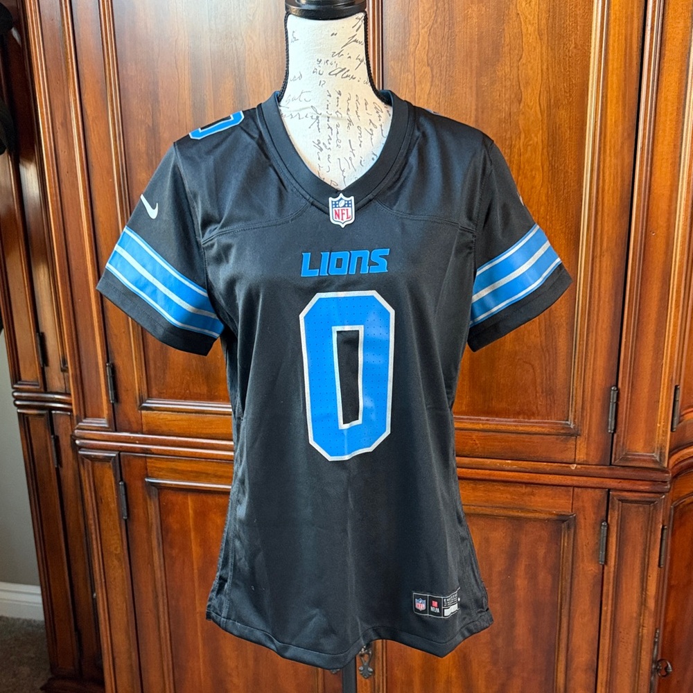 NFL Women's Black and Blue Lions Jersey